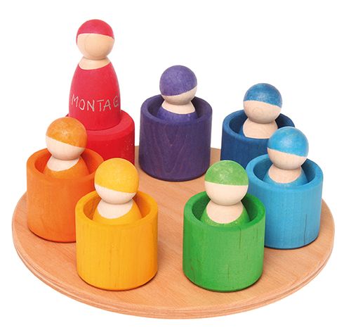 Grimm's Omini Arcobaleno - Gioco Educativo in Legno- Set da 15 pezzi unisex  (bambini)