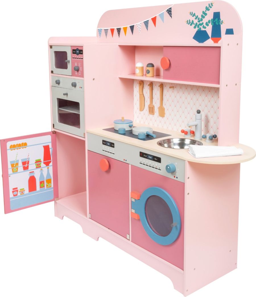 Rosa 11 pezzi da cucina in acciaio inox per Bambini Giocattolo Set 