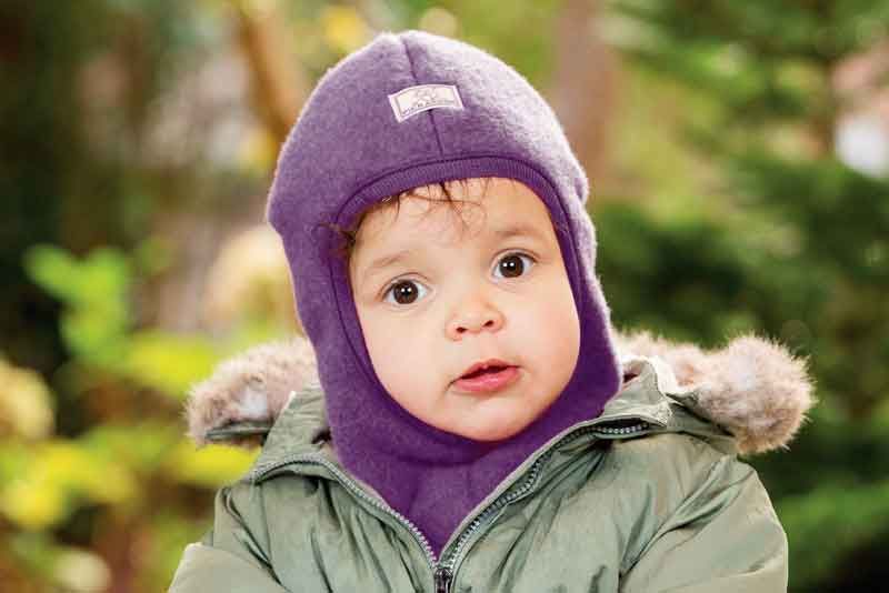 Passamontagna Pickapooh - Cappello per bambini in lana biologica Sturmhaube  - Viola, accessori per l'inverno
