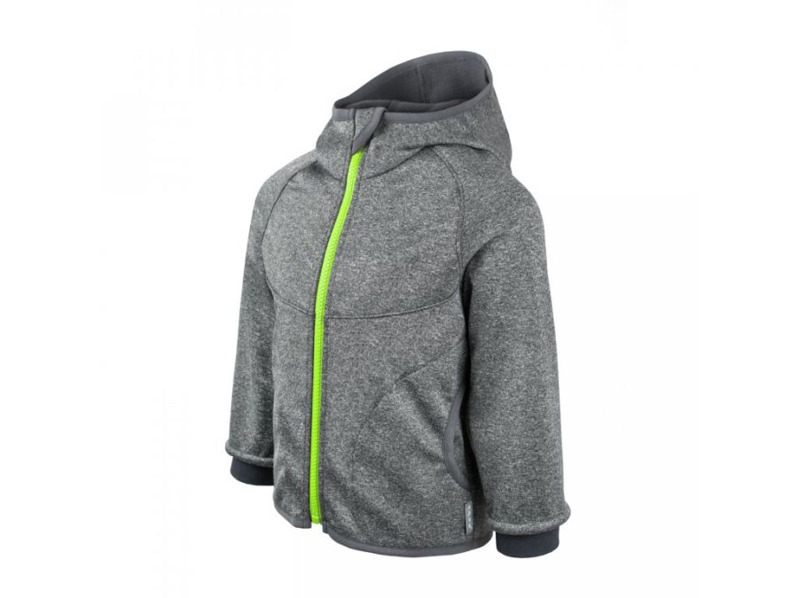 softshell Unuo- Grigia zip verde fluo