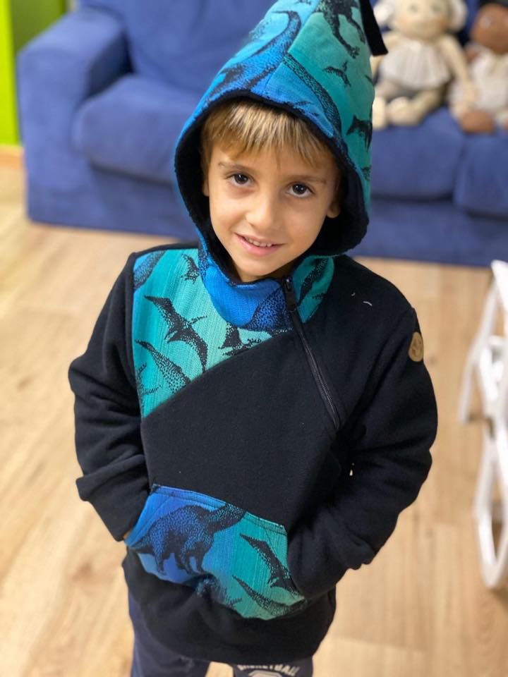 Felpa da bambino in pile Lennylamb Black with Jurassic park felpa in pile per bambini