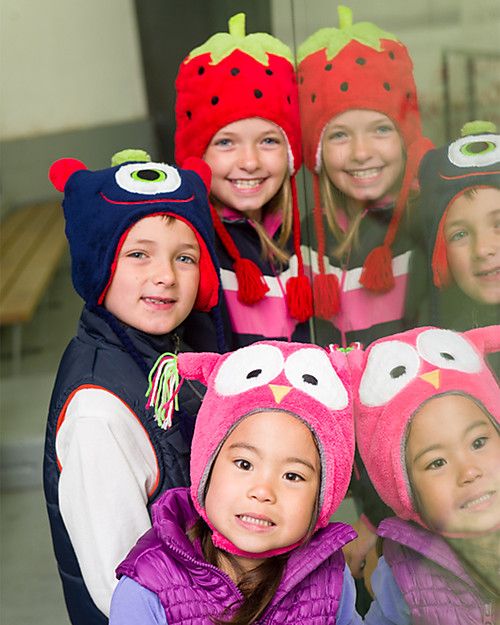 Cappello invernale reversibile in pile FlapJackKids Gufo
