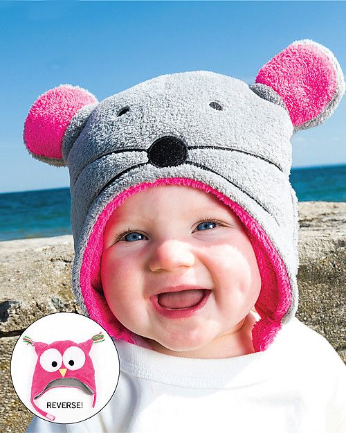 Cappello invernale reversibile in pile FlapJackKids Gufo