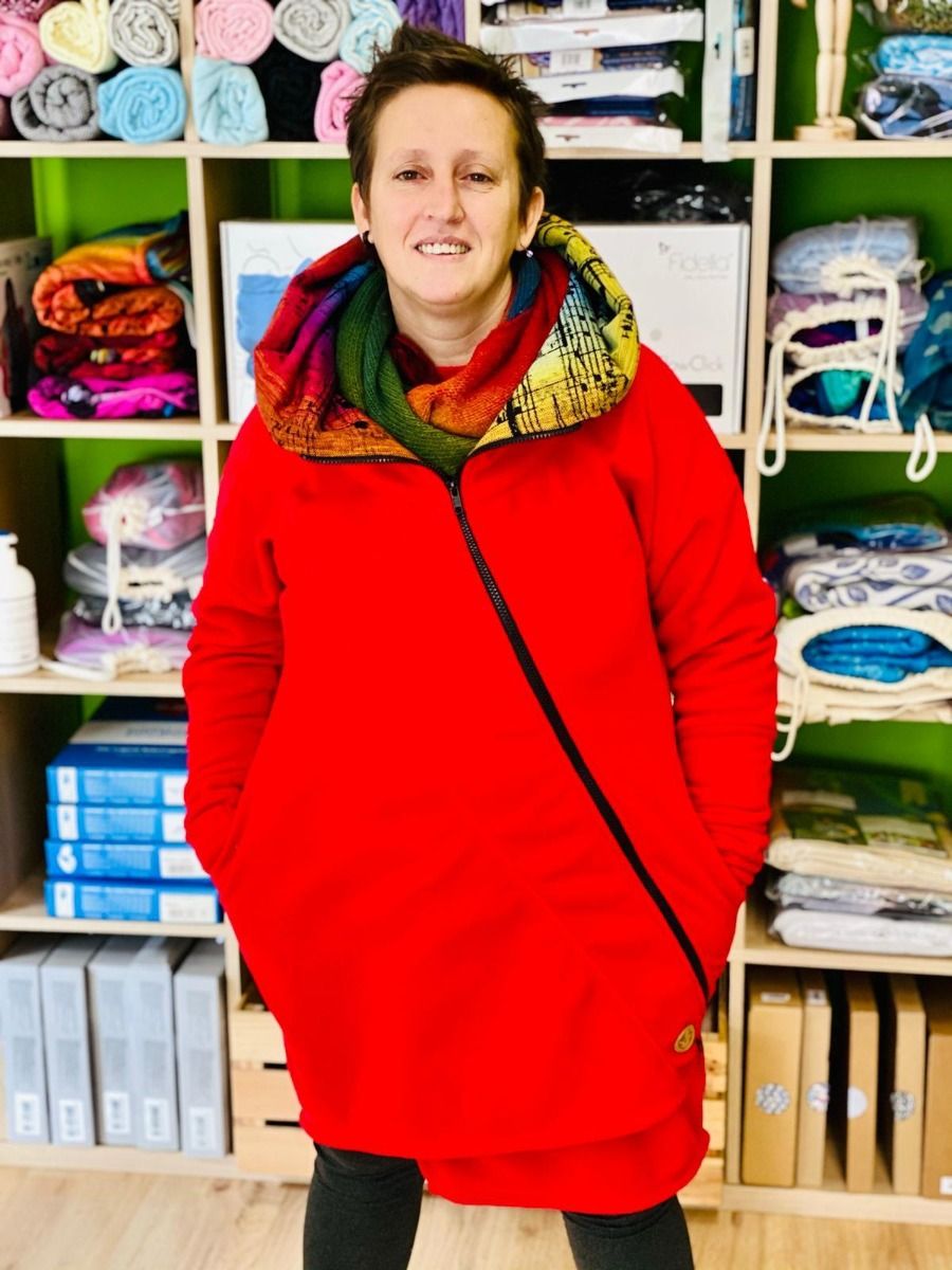 Felpa asimmetrica e Felpa per portare LennyLamb Felpa con cappuccio ad Elfo Rossa Symphony Rainbow Dark portare in inverno
