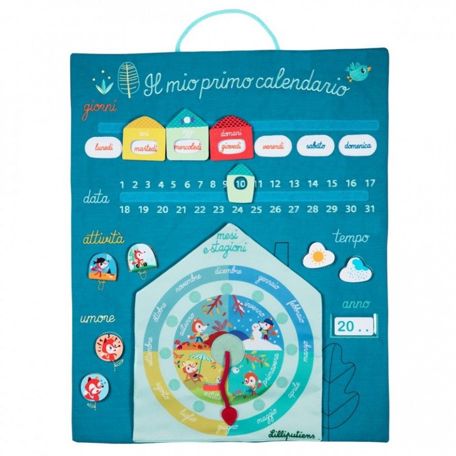 Calendario perpetuo di stoffa Liliputiens- Il mio primo calendario, calendario  per bambini