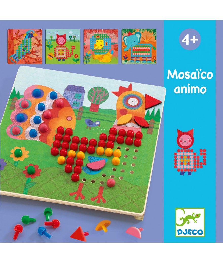 Gioco creativo Djeco- Gioco dei chiodini Mosaico animo, giochi creativi