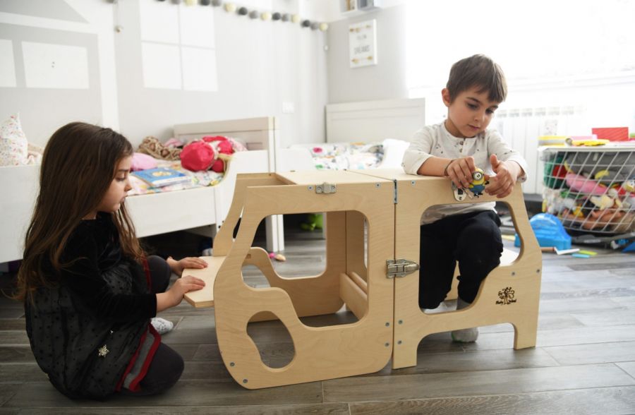 Torre apprendimento montessoriana sgabello per bambini in legno
