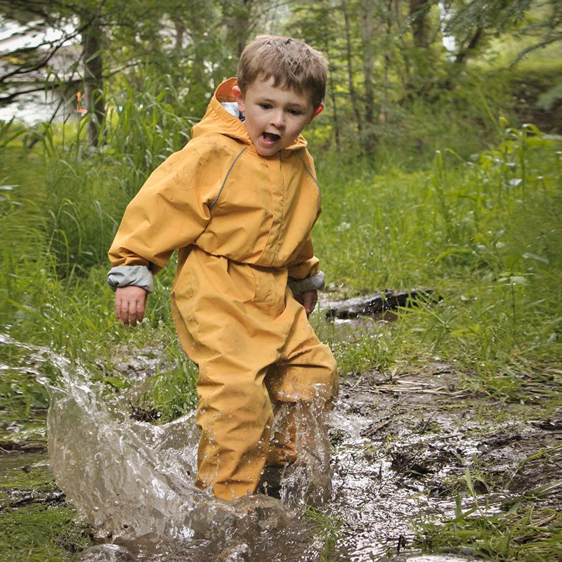 Tuta impermeabile da bambino Jan Jul con rivestimento in pile Gialla accessori inverno