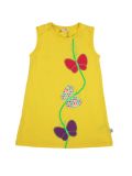 Organickid Vestito giallo con farfalle 6 anni