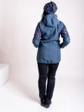 Giacca da donna  corta in softshell Unuo- Antracite con i fiorellini