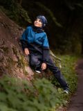 Giacca da bambino  in softshell Unuo- Nero e Cobalto