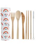 Set di posate Puckator in 100% Bamboo naturale in vari colori