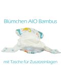 Pannolino lavabile Blümchen - All in one in bambù - Llama white con bottoni