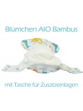 Pannolino lavabile Blümchen - All in one in bambù - Raccoons con velcro