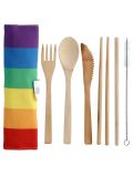 Set di posate Puckator in 100% Bamboo naturale in vari colori
