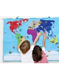 Capitali e continenti di stoffa fatti a mano per Mappa del mondo Oskar & Ellen