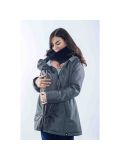 Giacca maternità e per portare Wombat Wallaby 2.0 - grigia con interno nero 4 in 1