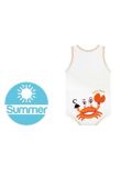 J Body Fresco Cotone Summer Sealife Collection - Body allungabile smanicato Granchio