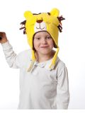 Cappello invernale reversibile in pile FlapJackKids - Leone/Scimmietta