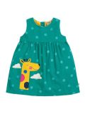 Vestito da bambina Frugi - Lily Cord Dress Topaz Blue Polka/Giraffe
