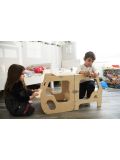 Torre montessoriana convertibile Baby wood- Torre d'apprendimento in legno a doppia seduta- naturale