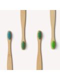 Spazzolino da denti in bambù Wild & Stone per bambini - Confezione da 4 pezzi in vari colori