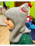 Passamontagna Pickapooh - Cappello per bambini in lana biologica Max- Grigio