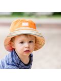 Cappellino estivo reversibile Pickapooh - Pescatore arancione/fiorellini filtro UV20