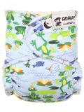  Pannolino lavabile Anavy - Pannolino Fitted Frogs light blue con bottoni