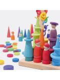 Gioco in legno Grimm's- Gioco impilabile Piccoli rulli arcobaleno