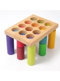 Gioco in legno Grimm's- Gioco impilabile Piccoli rulli arcobaleno