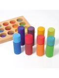 Gioco in legno Grimm's- Gioco impilabile Piccoli rulli arcobaleno