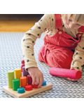 Gioco in legno Grimm's- Gioco impilabile Piccoli rulli arcobaleno