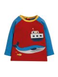 Maglia a manica lunga Frugi – Henry Raglan Top Tango Red/Boat