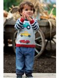 Maglione di cotone per bambini Frugi – Grey Marl/Transport