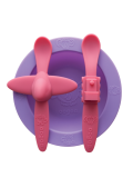 Ooga - Set per la pappa in silicone - viola/rosa
