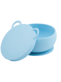 Ciotola in silicone con coperchio Minikoioi - Celeste,