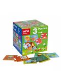 Apli Kids - Cubo con 3 puzzle - Amimali, Casa, Stazione