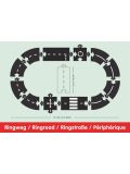 Pista per le macchine Way to Play - Pista ecologica in gomma - Ringroad 12 pezzi