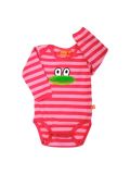 striped pink body with frog