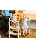 Torre montessoriana convertibile ToddlerInFamily - Torre d'apprendimento in legno naturale