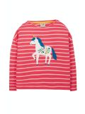 Maglietta per bambini in cotone biologico Frugi – Tori Boxy Watermelon Stripe/Unicorn