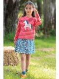 Maglietta per bambini in cotone biologico Frugi – Tori Boxy Watermelon Stripe/Unicorn