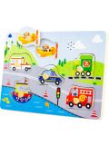 Gioco in legno Ulysse- Puzzle sonoro Veicoli