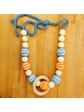 Collane allattamento-Celeste con arancio