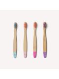 Spazzolino da denti in bambù Wild & Stone per bambini - Confezione da 4 pezzi in vari colori