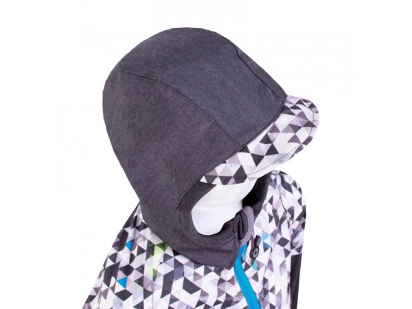 Giacca per bambini in softshell Unuo- Triangoli azzurri senza rivestimento in pile