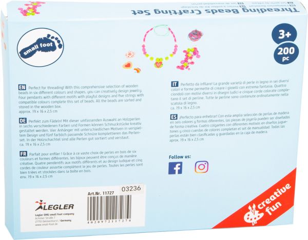 Gioco in legno Legler – Set di perle da infilare