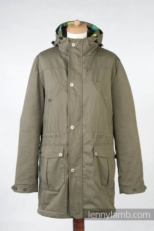 Parka LennyLamb unisex color Kaki con cappuccio little herringbone illusion tg.L
