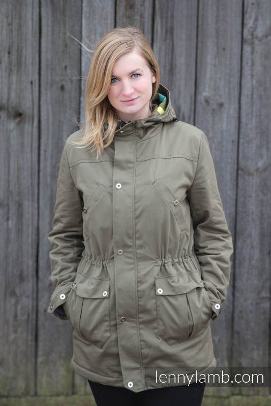 Parka LennyLamb unisex color Kaki con cappuccio little herringbone illusion tg.L